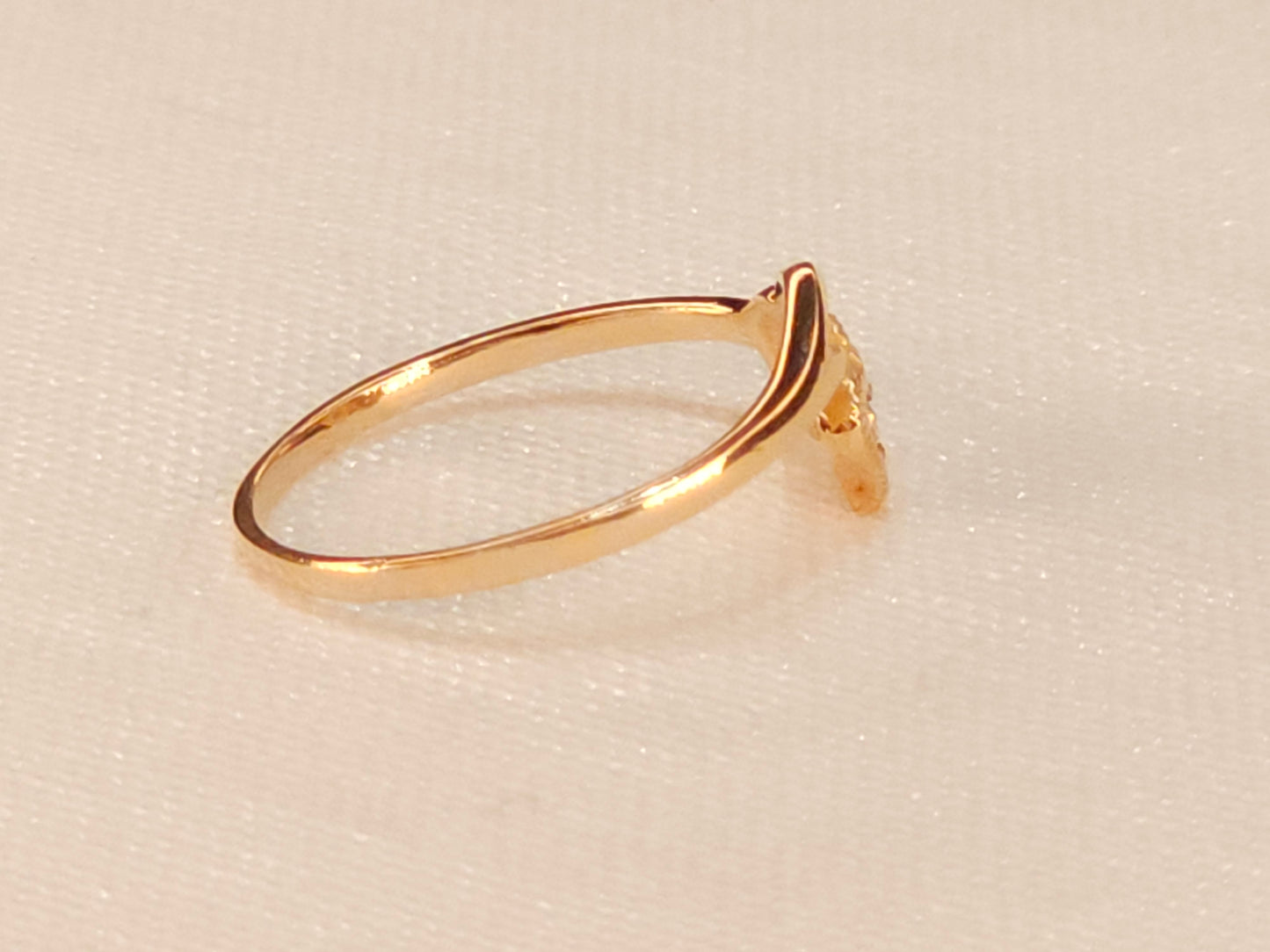Two Heart Cristal Gold Ring.