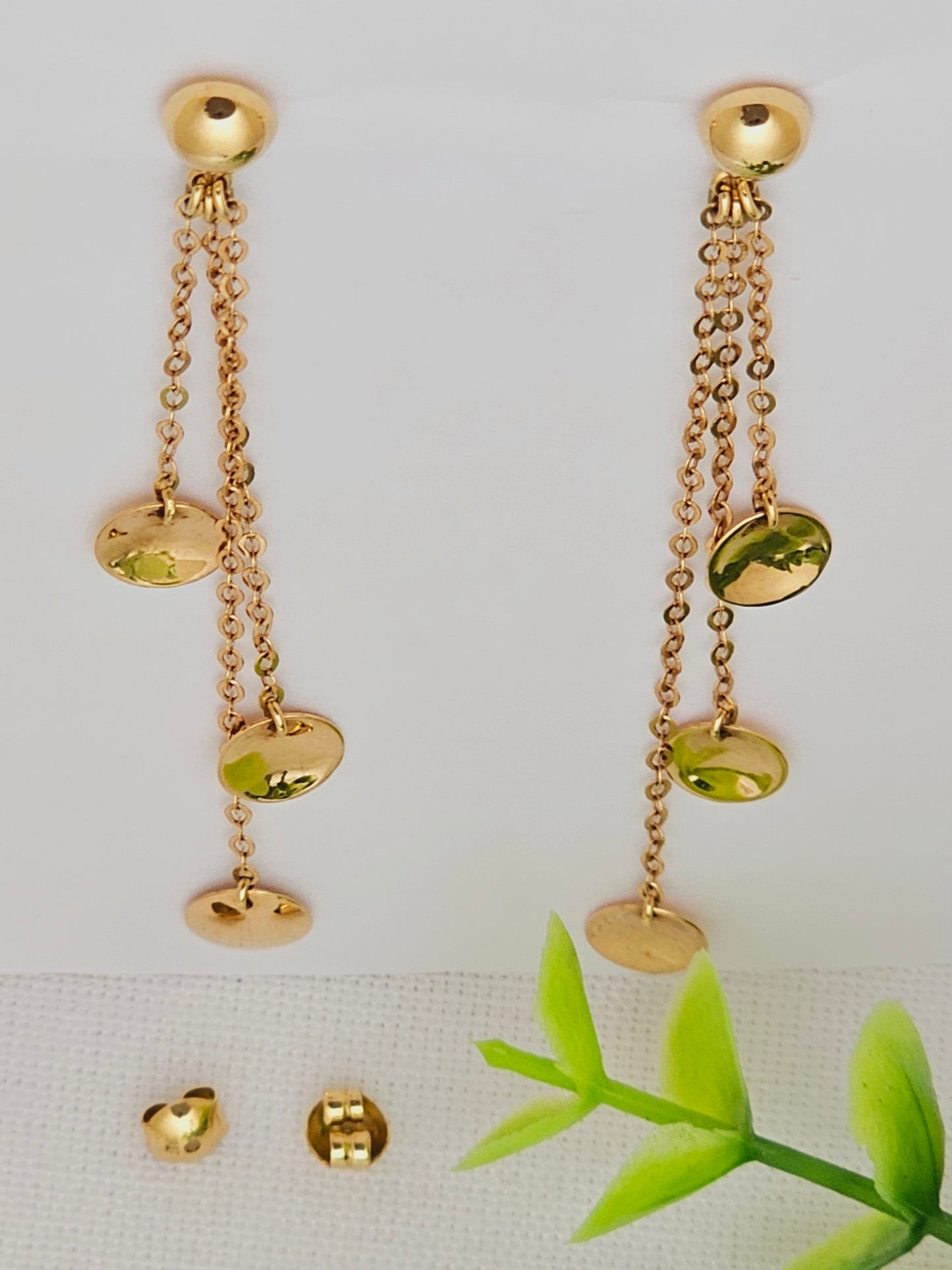 Aretes Colgantes con placas.