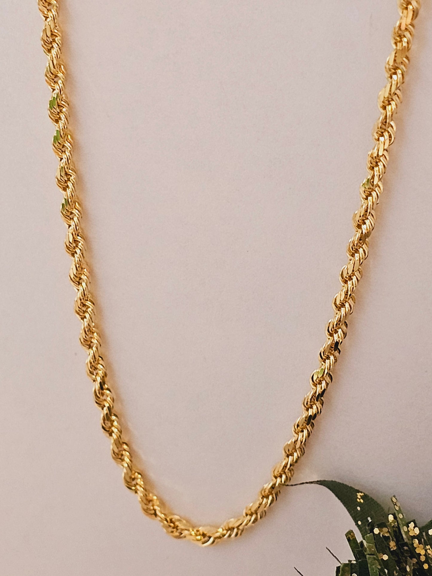 Solid Rope Chain 18k Gold 23.5"
