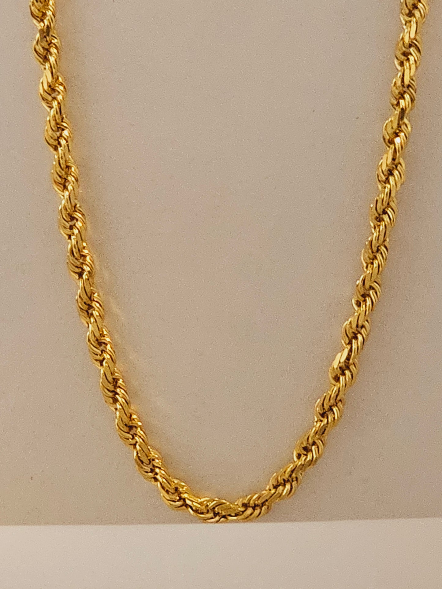 Solid Rope Chain 18k Gold 20"