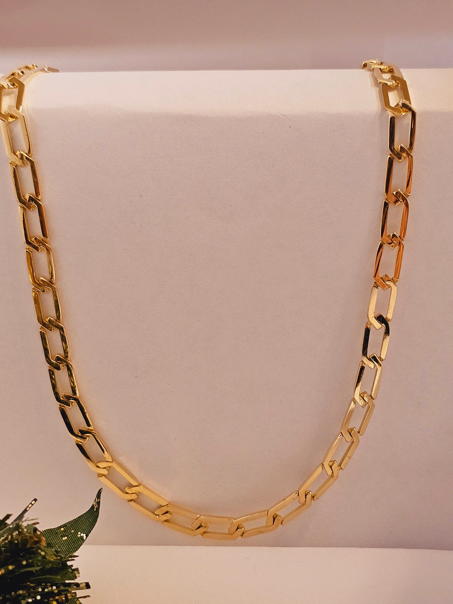 Hexagonal chain for men solid 18 karat gold 20"