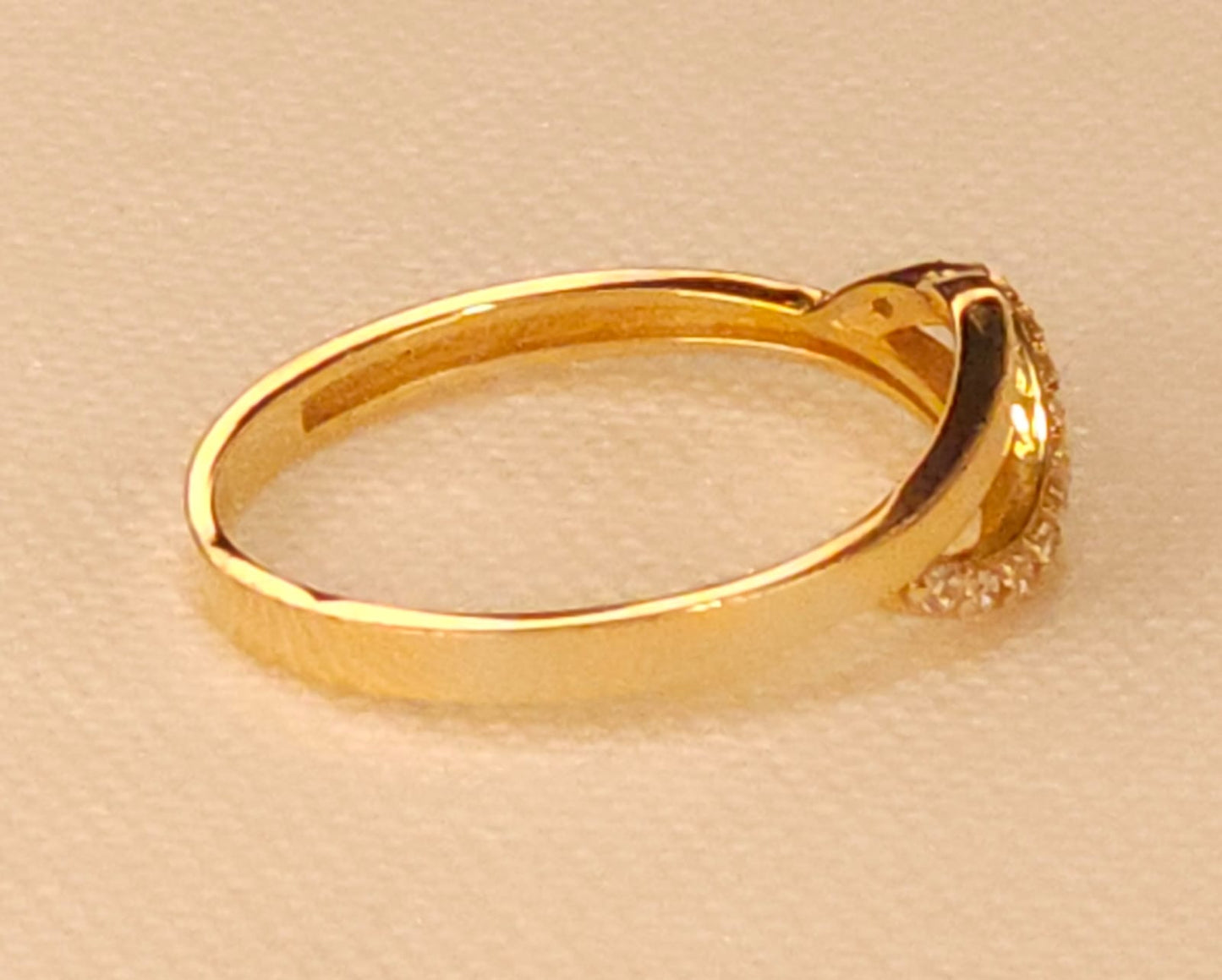 Gold Ring with Crystal Stones.