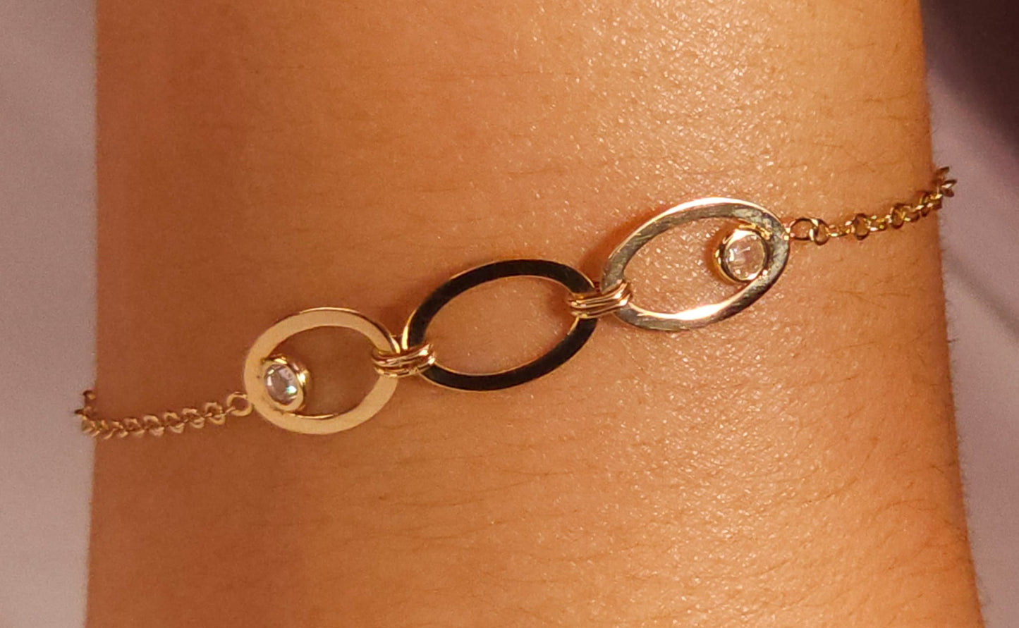 Bracelet con 3 Eslabones y cristales.
