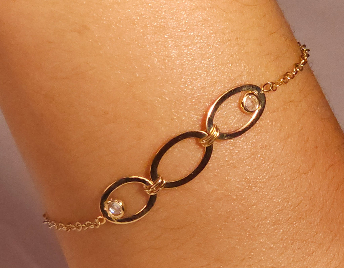 Bracelet con 3 Eslabones y cristales.