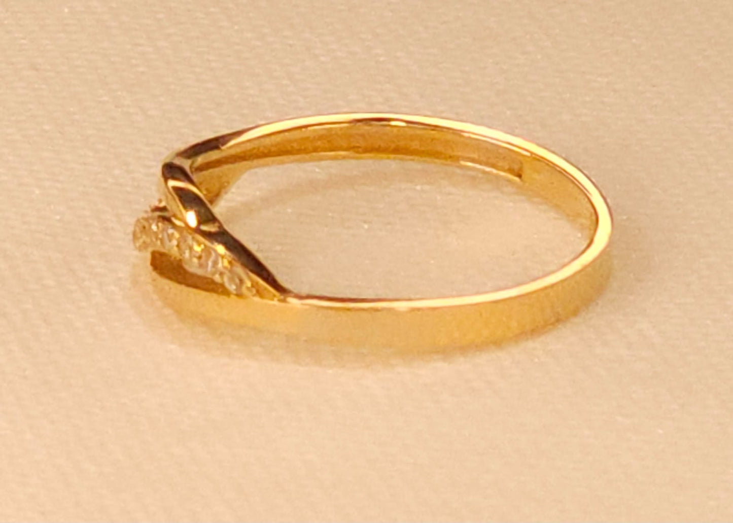 Gold Ring with Crystal Stones.