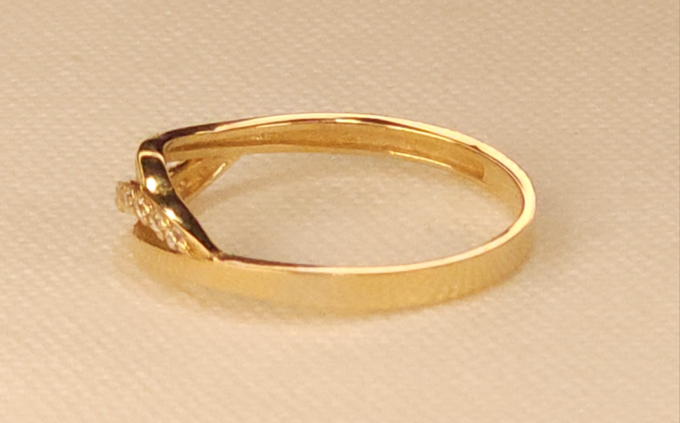 Gold Ring with Crystal Stones.