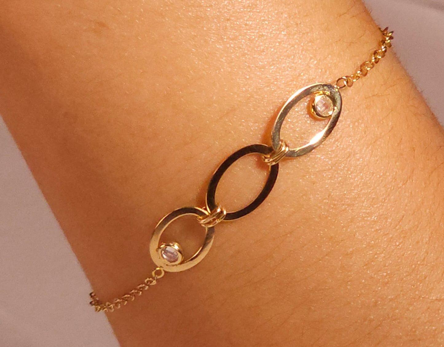 Bracelet con 3 Eslabones y cristales.