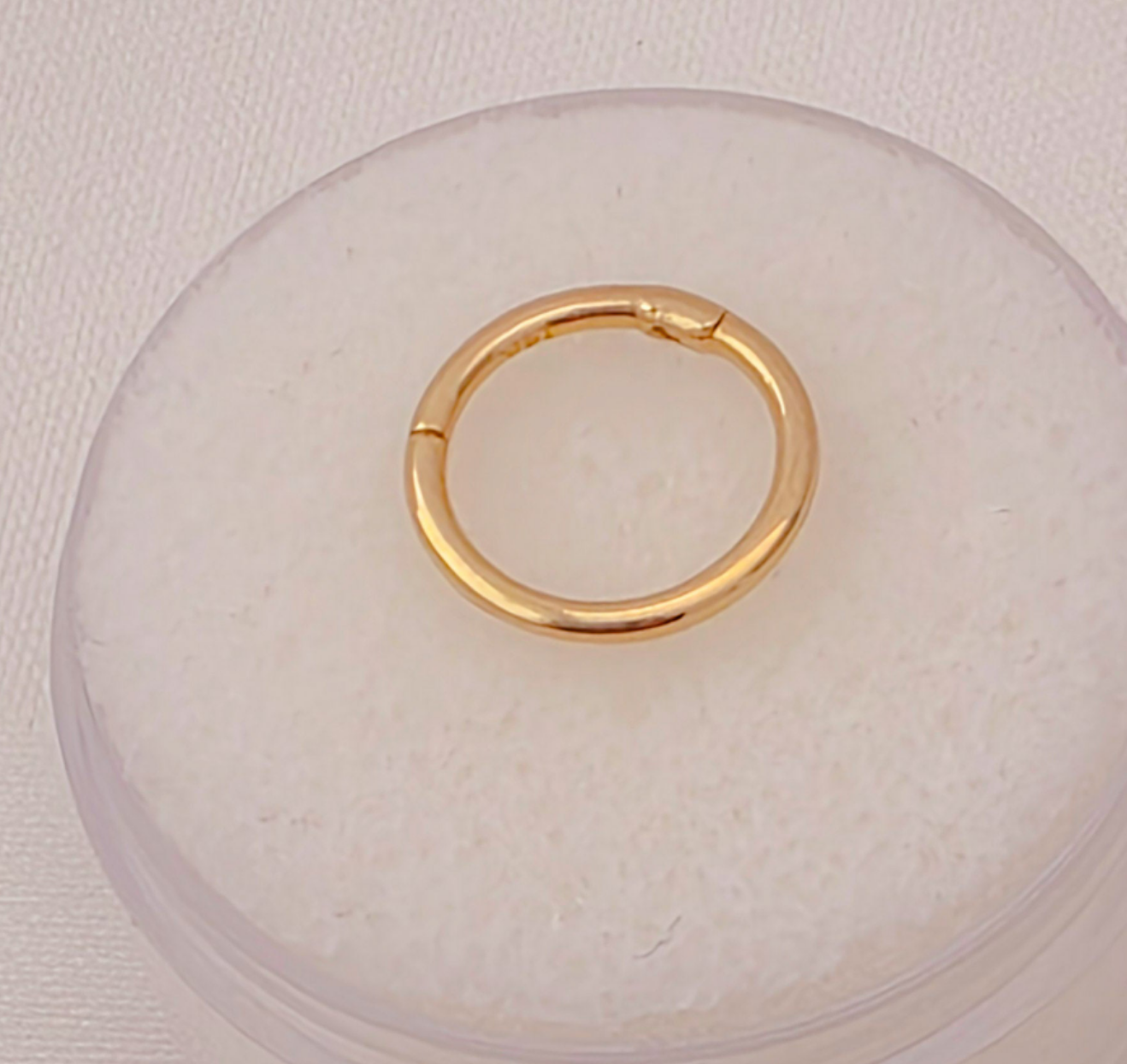 Plain gold clicker septum piercing 14k gold