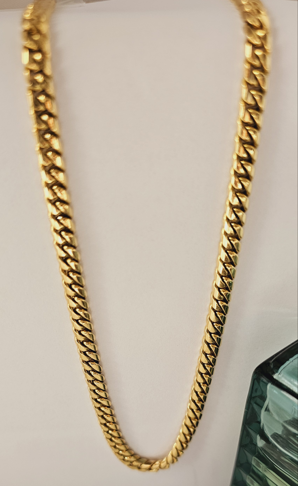 Men's Cuban chain 18k gold solid,26"