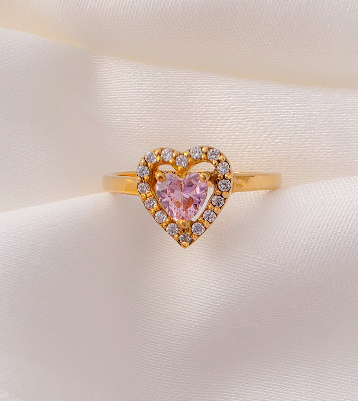 Heart Gold with Cristal Stones 2 tone.