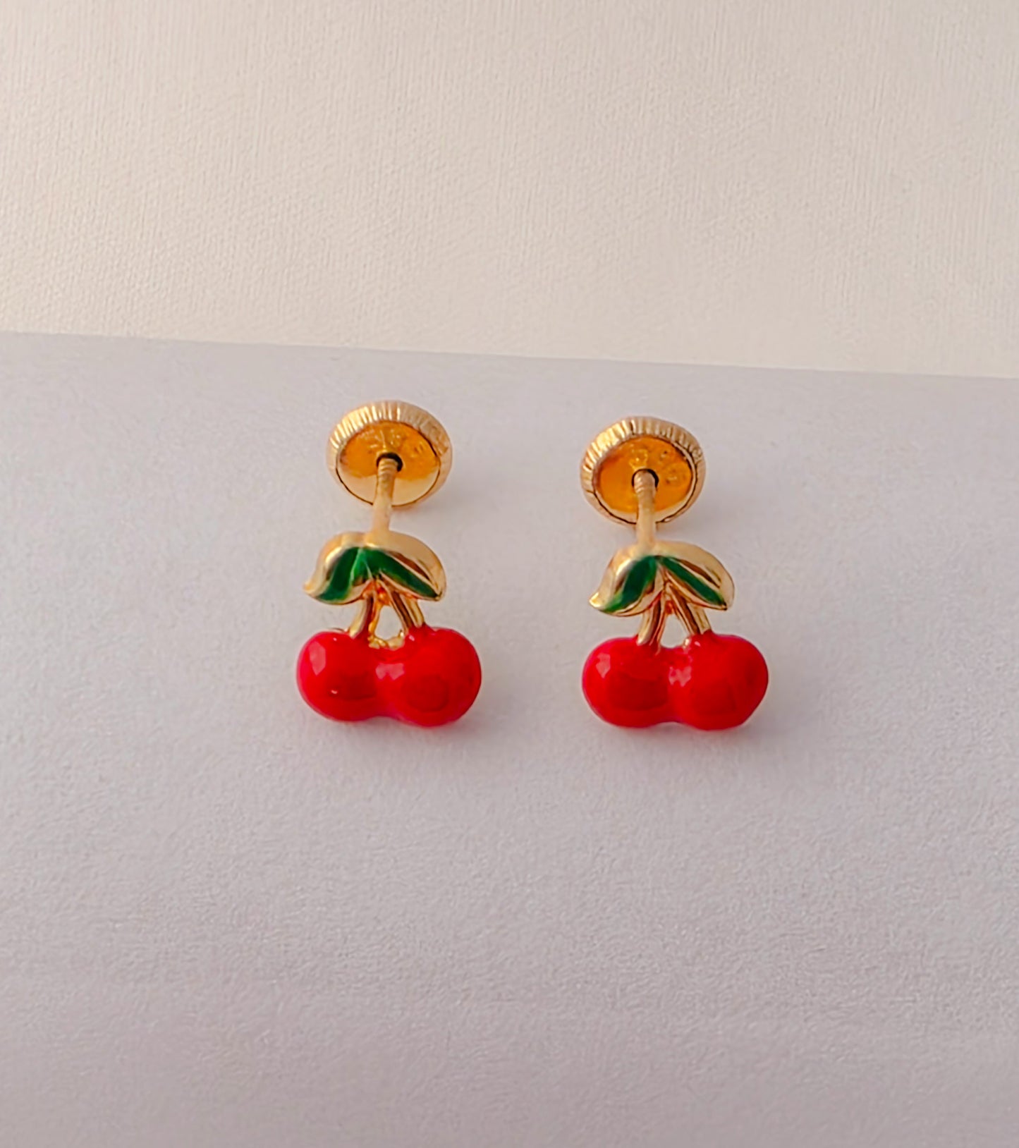 Cherry Sweetheart Earrings 14k gold