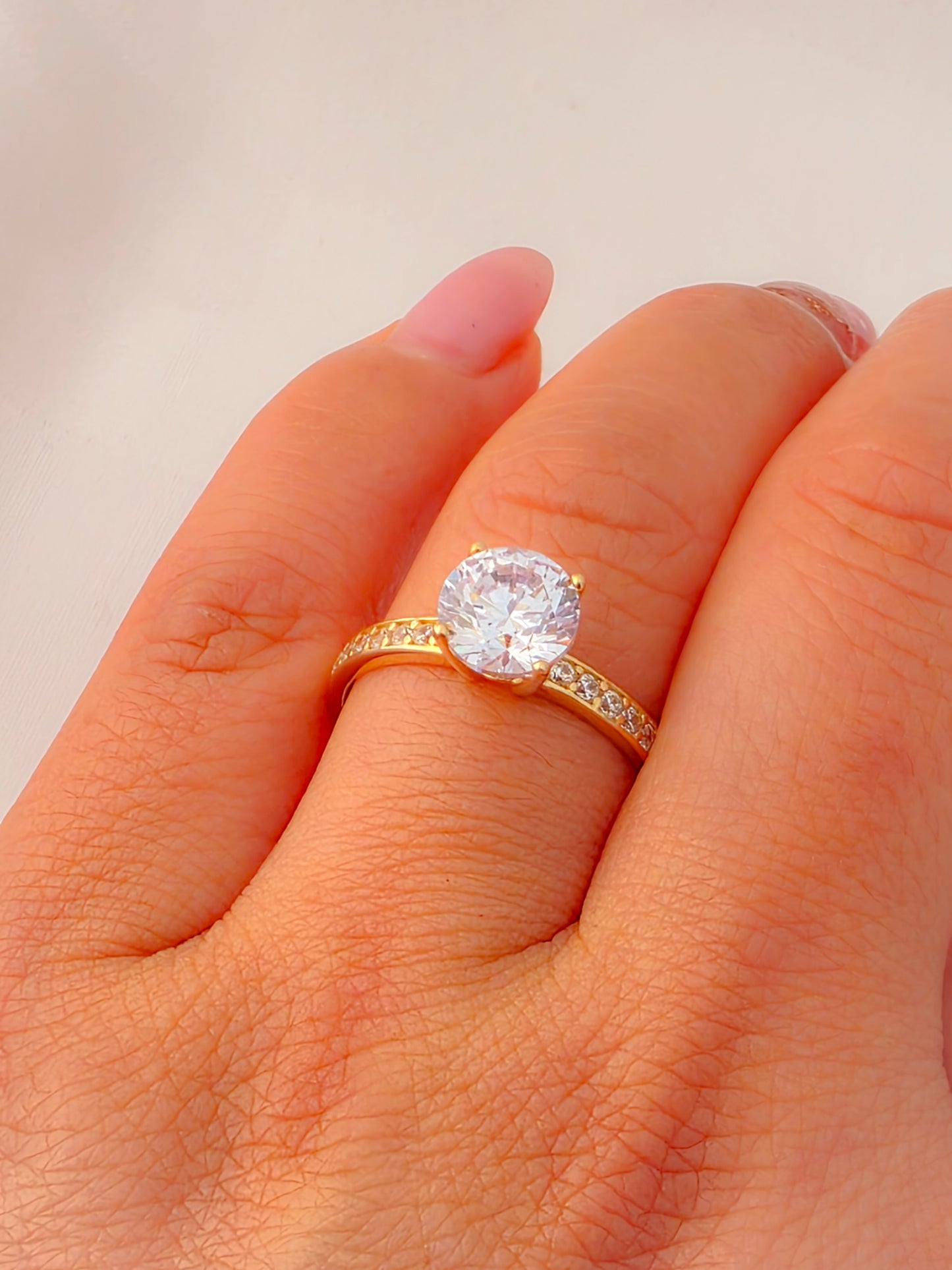 Classic Zirconia Solitaire Engagement Ring