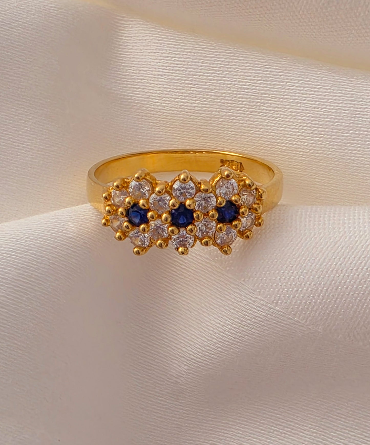 3 Stone Cluster Ring.