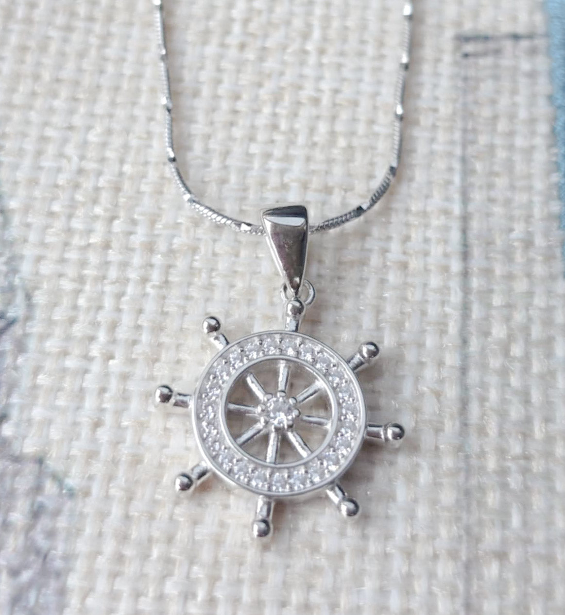 Silver 925 Ship Helm Pendant