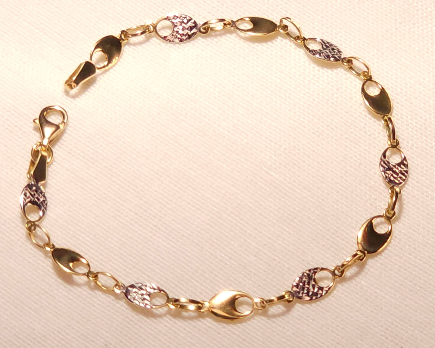 Bracelet Oro plana en 2 tonos.