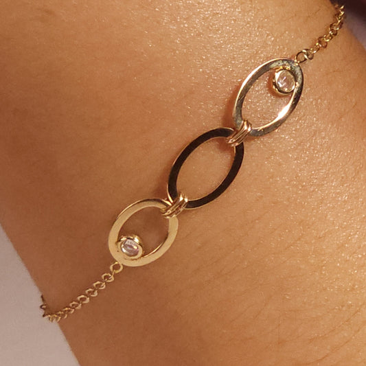 Bracelet con 3 Eslabones y cristales.
