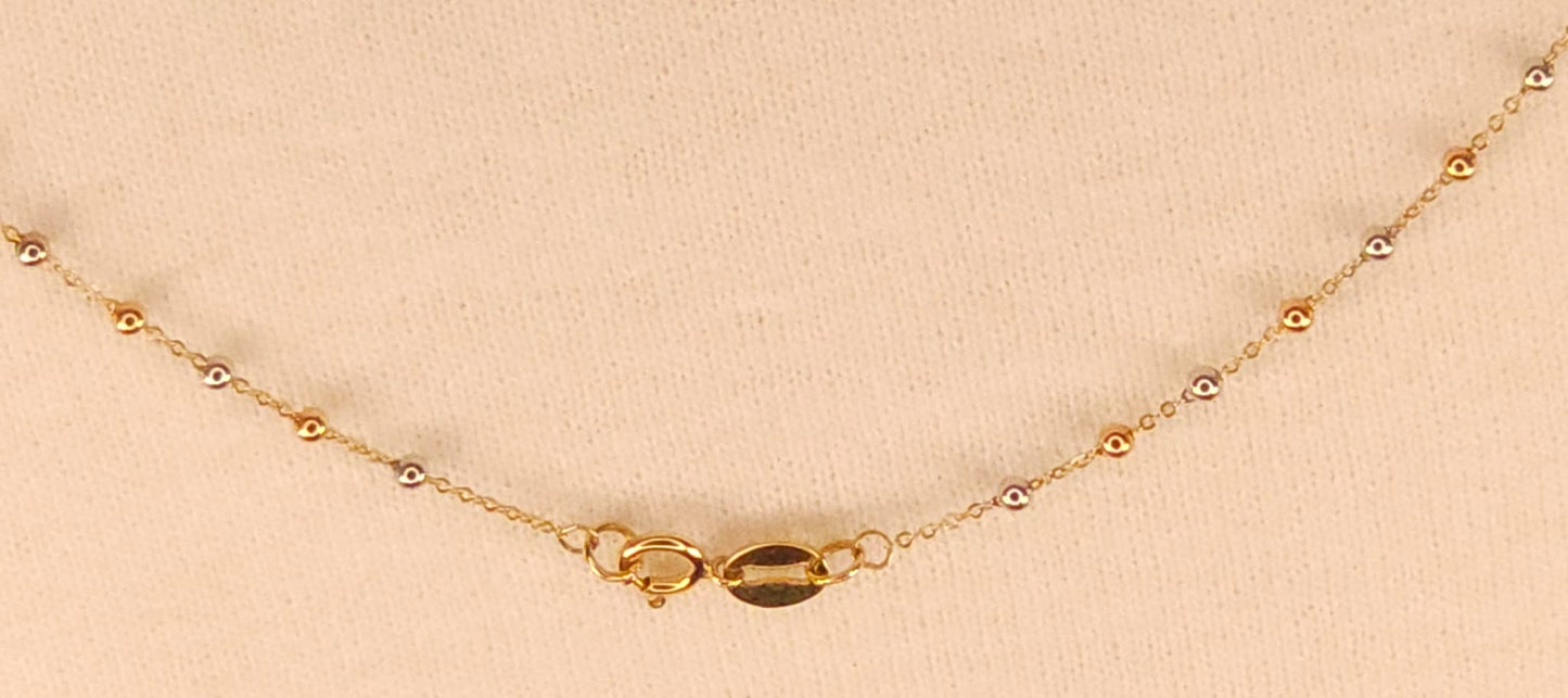 Cadena Choker Rosario Gold 3 tones.
