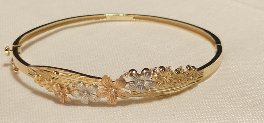Bracelet Flowers 3 tones