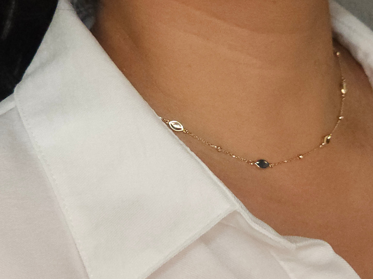 Necklace Choker Gold 3 tones