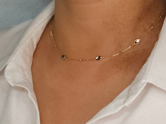 Necklace Choker Gold 3 tones