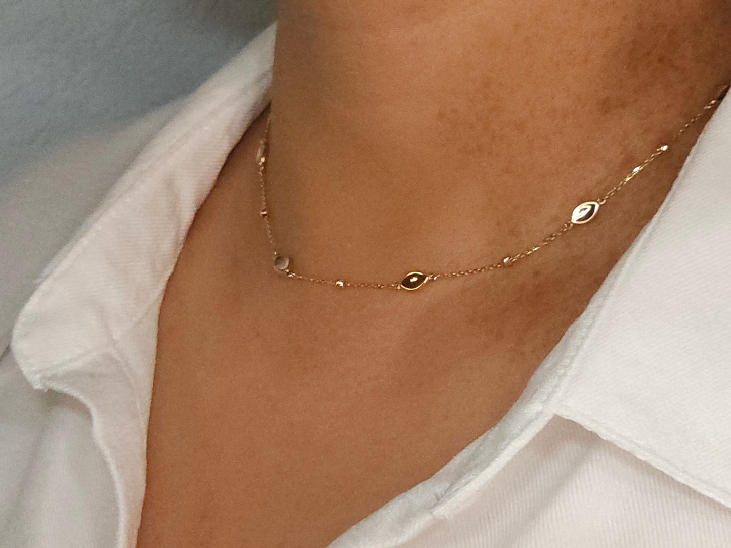 Necklace Choker Gold 3 tones