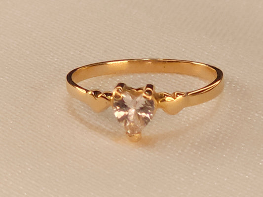 Heart Cristal Gold Ring.