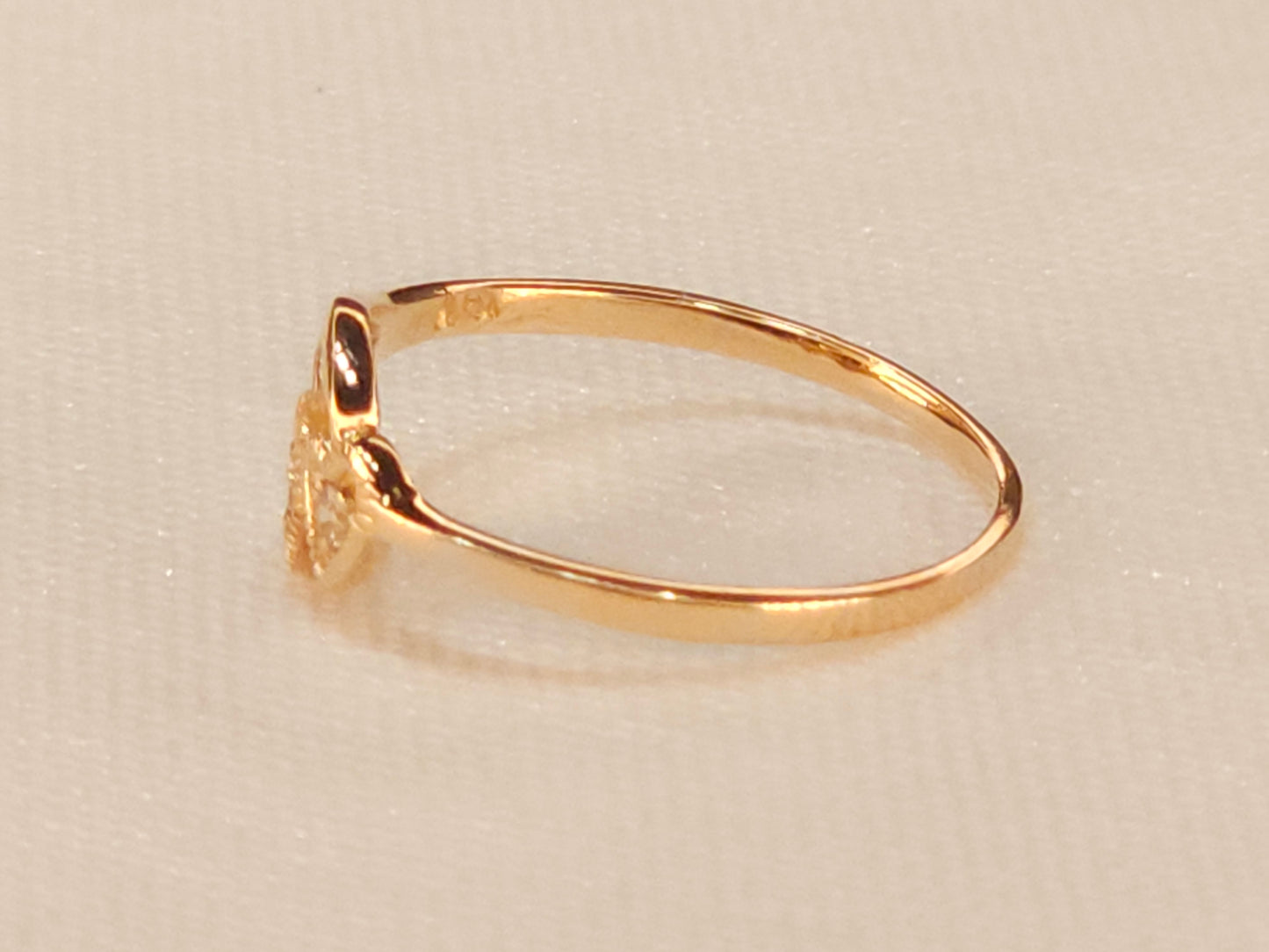 Two Heart Cristal Gold Ring.