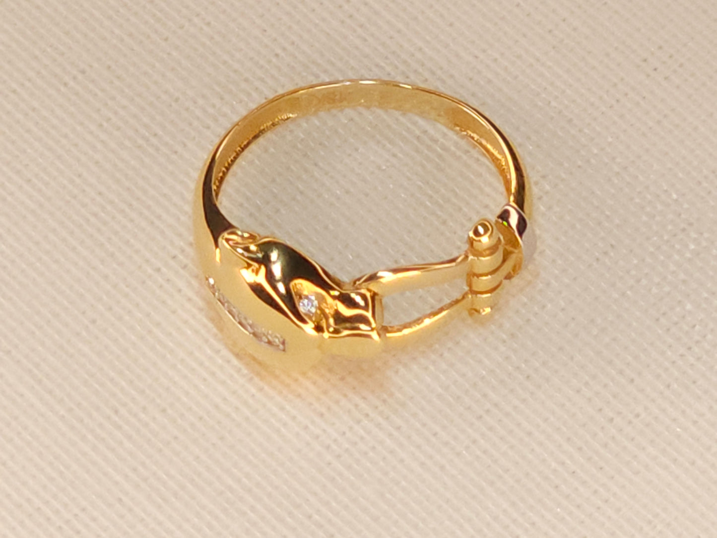 Gold Panther Ring with Crystals.