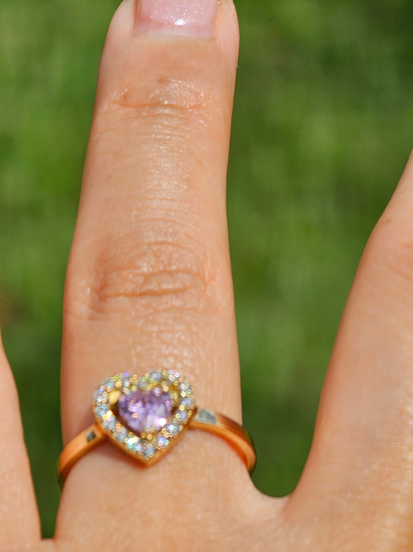 Heart Gold with Cristal Stones 2 tone.