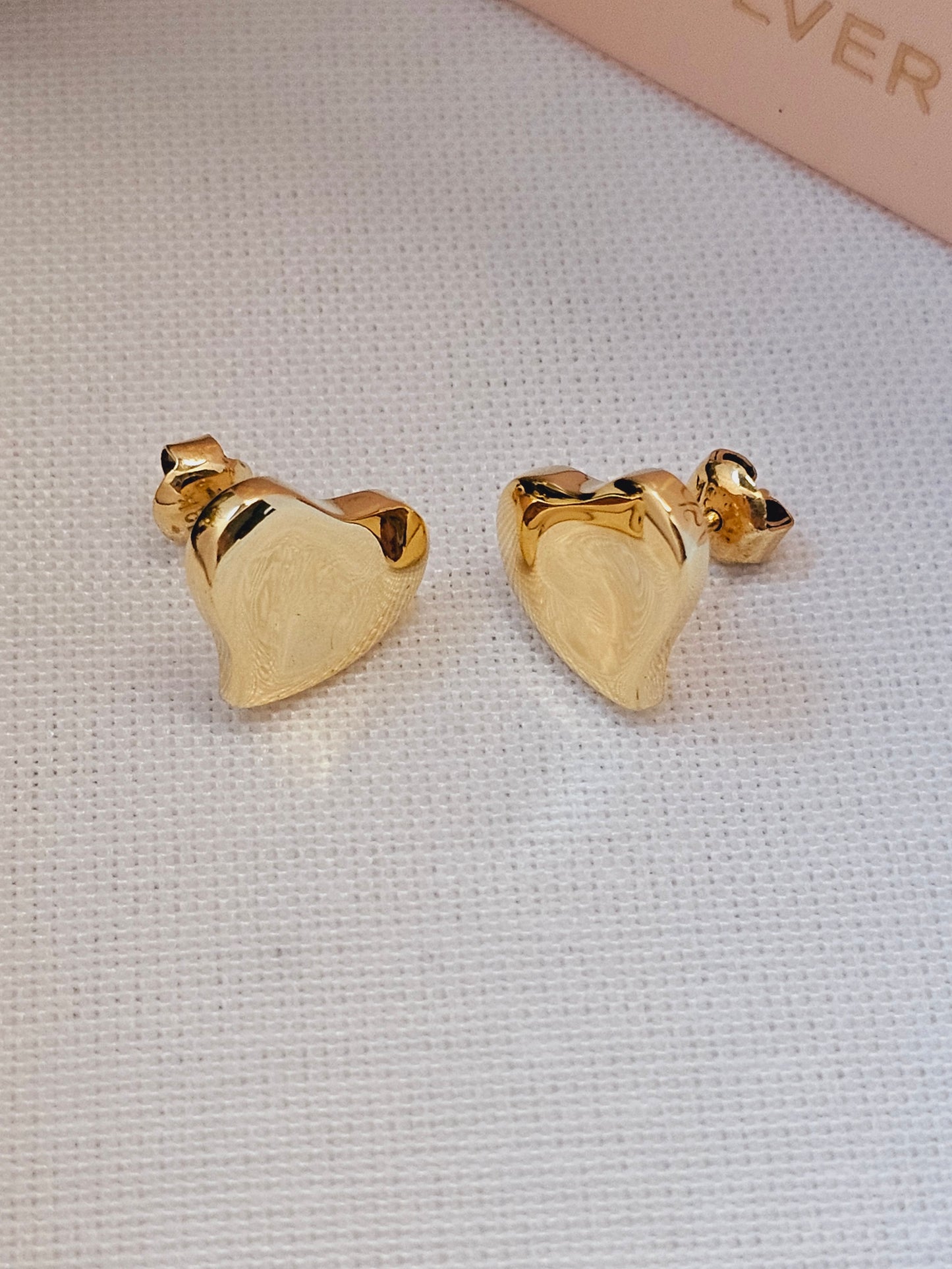 Earrings Heart Gold solid 18k