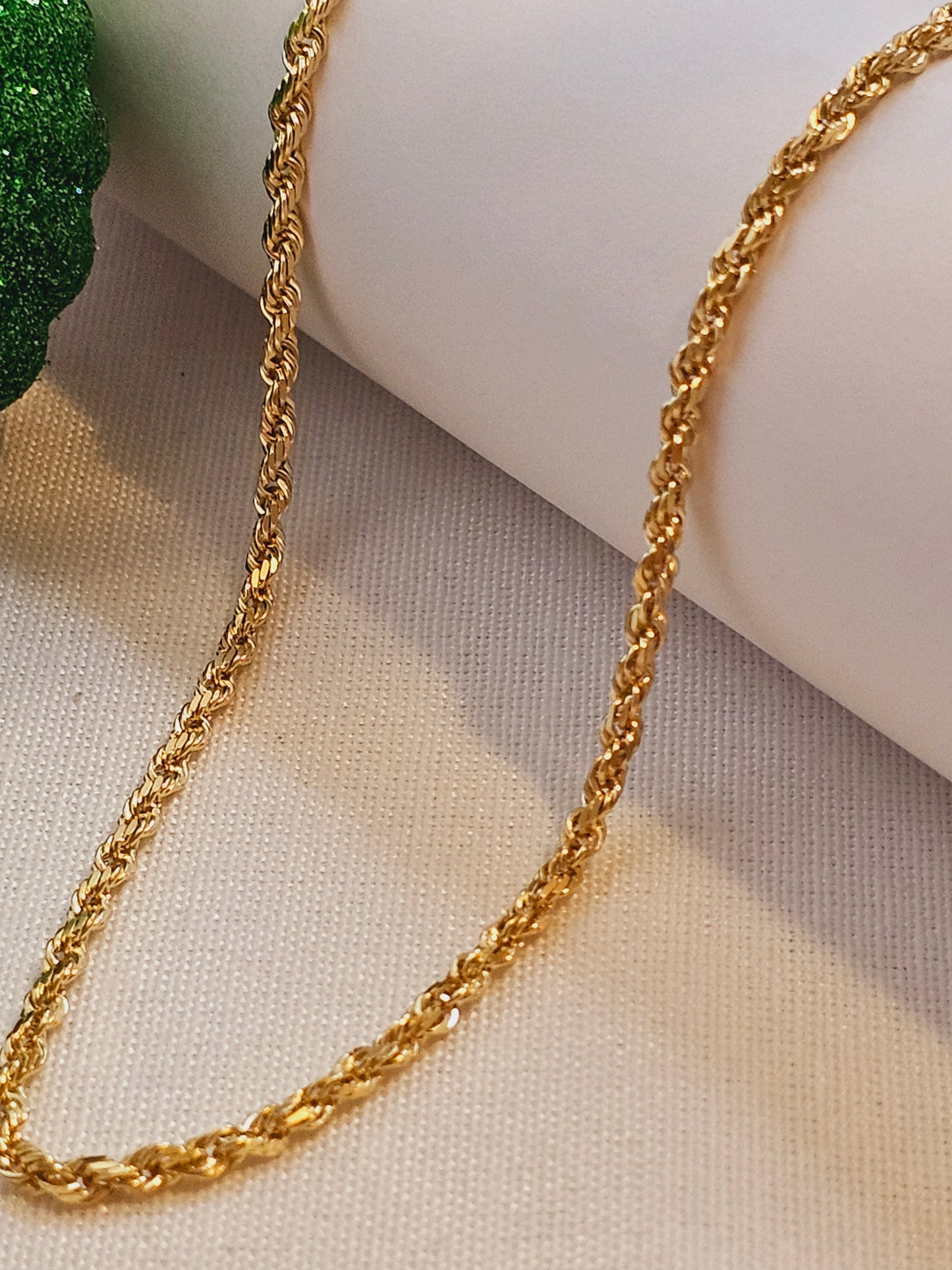 Solid Rope Chain 18k Gold 23.5"