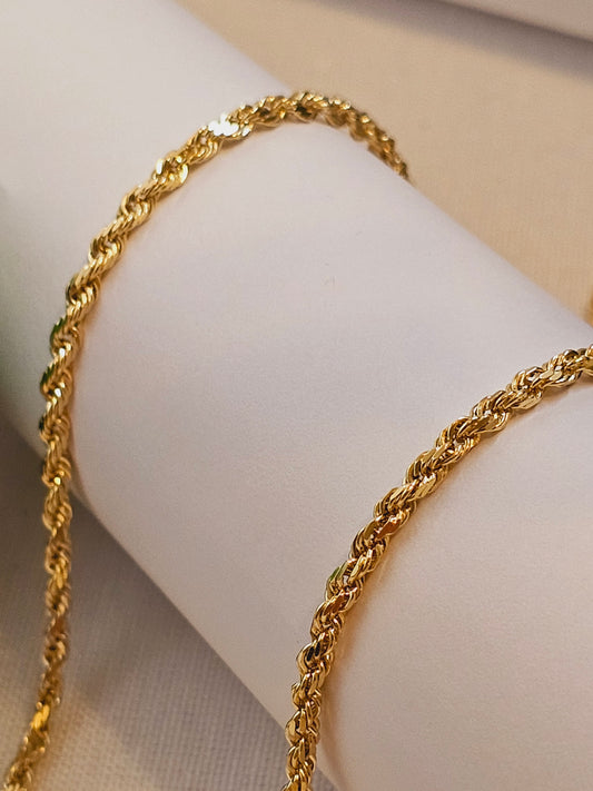 Solid Rope Chain 18k Gold 23.5"