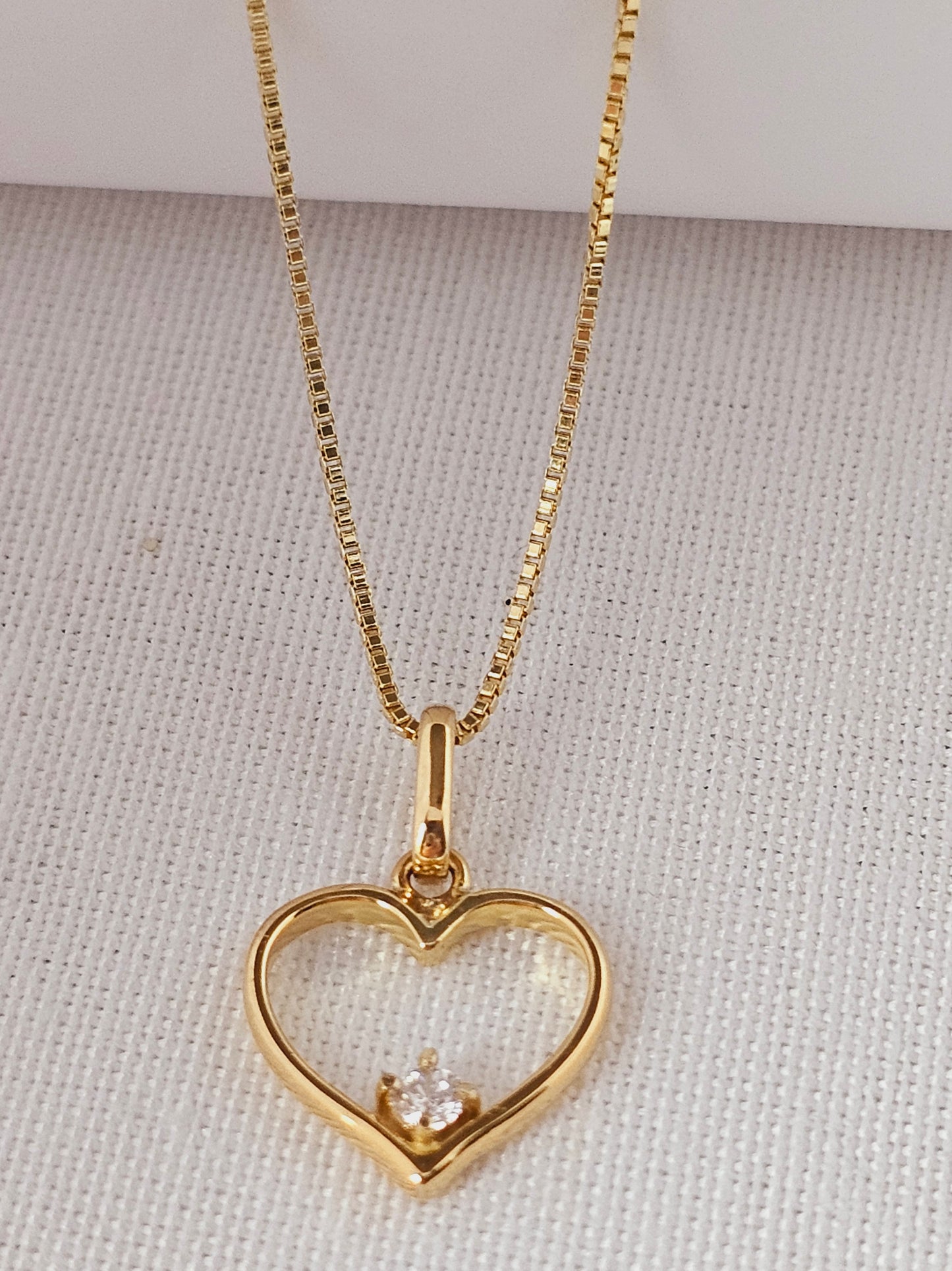 Solid Chain with heart Gold 18k