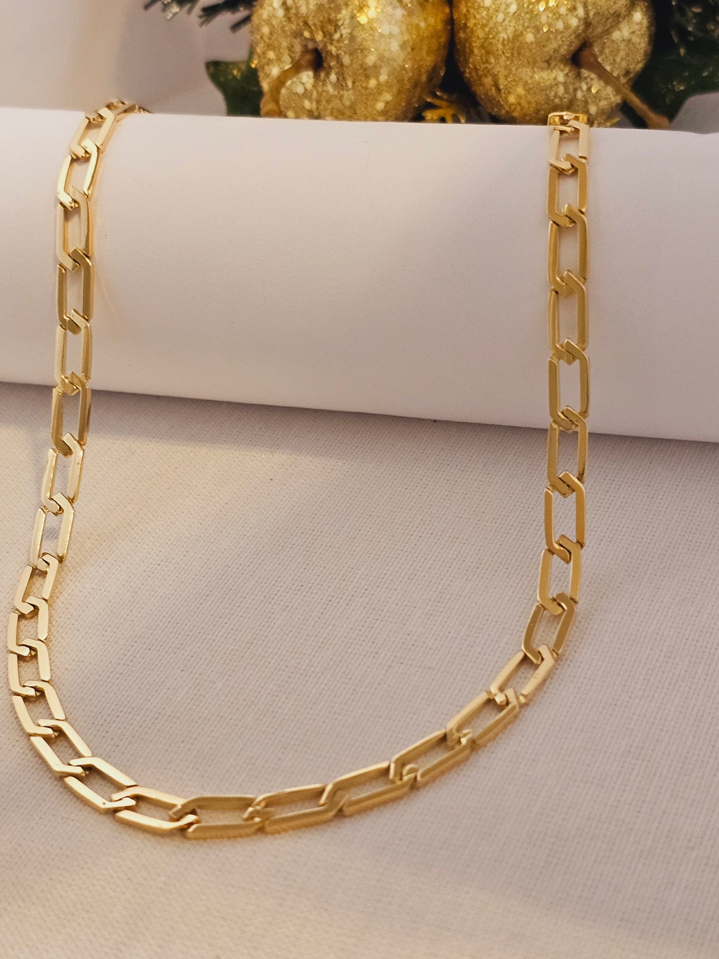 Hexagonal chain for men solid 18 karat gold 20"