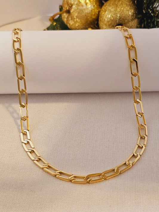 Hexagonal chain for men solid 18 karat gold 20"