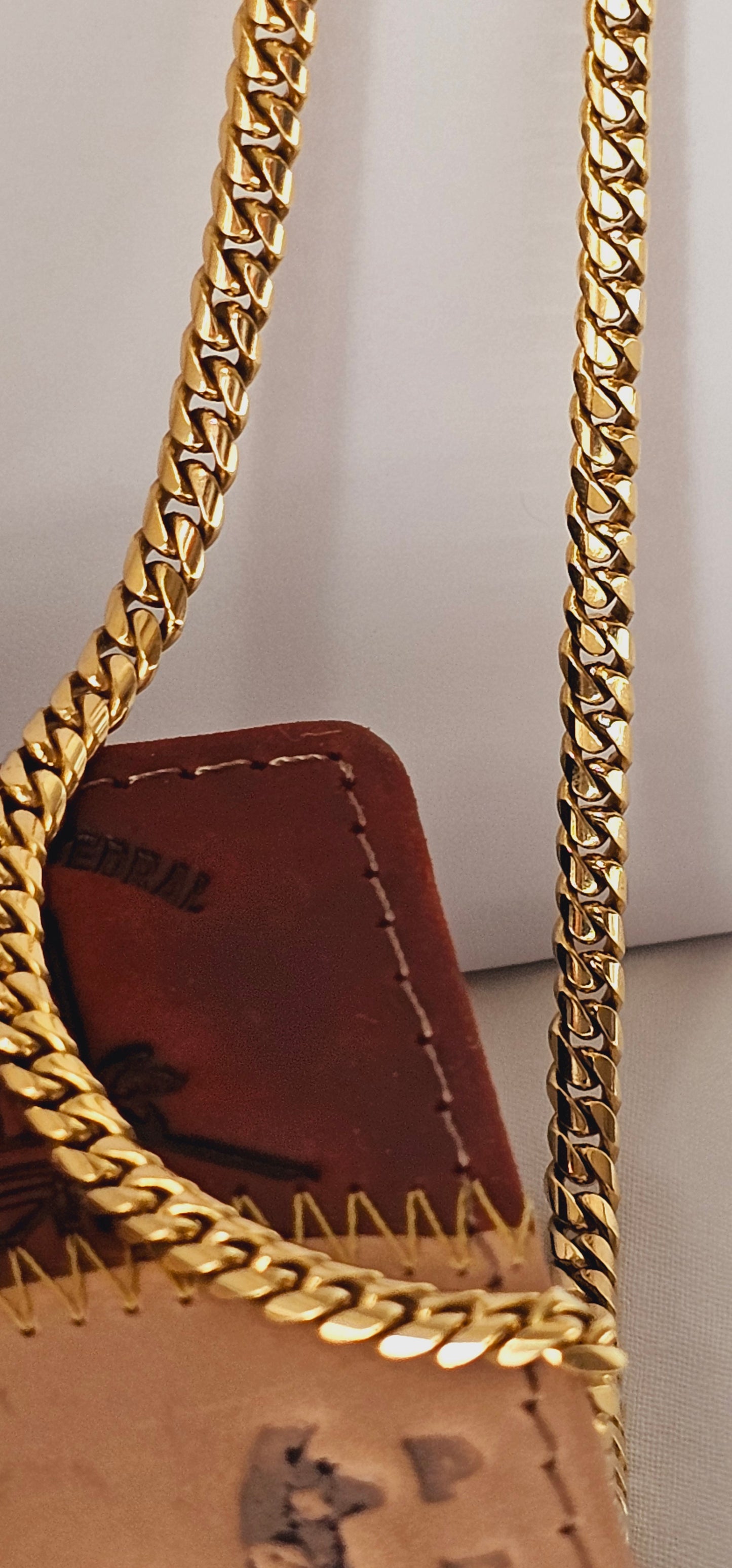 Men's Cuban chain 18k gold solid,26"