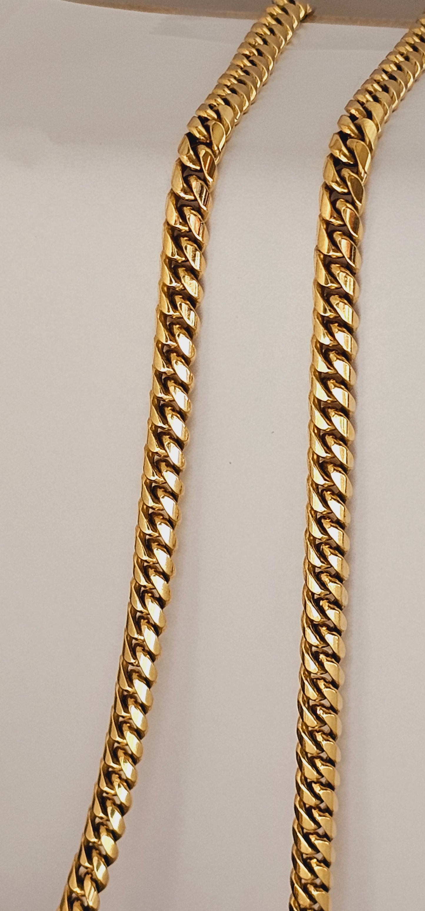 Men's Cuban chain 18k gold solid,26"