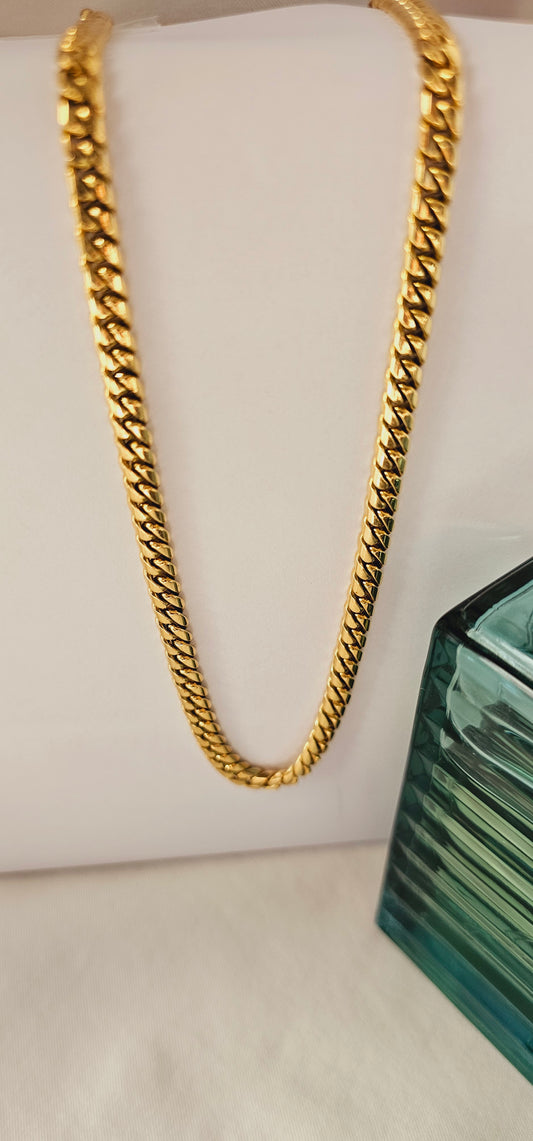 Men's Cuban chain 18k gold solid,26"