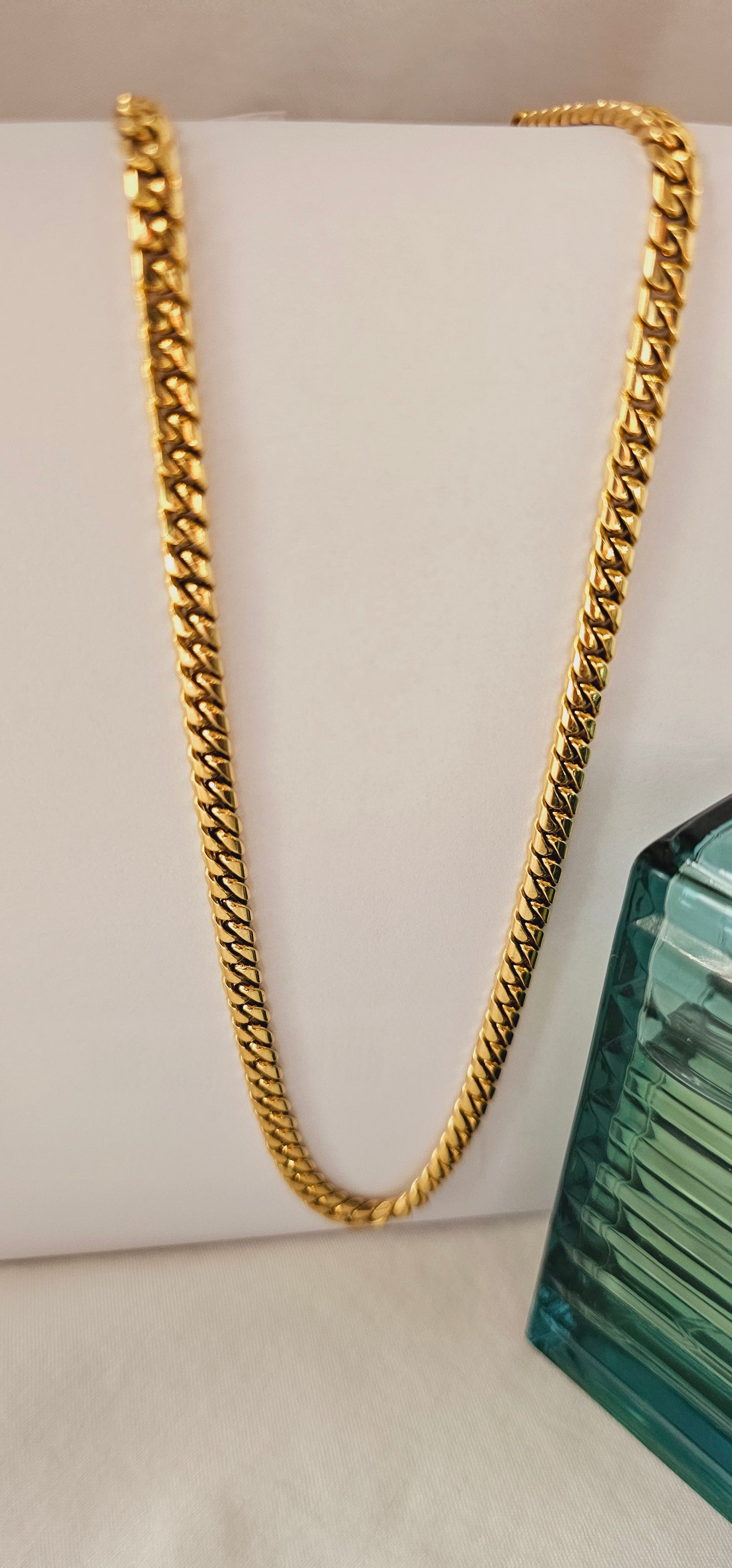 Men's Cuban chain 18k gold solid,26"