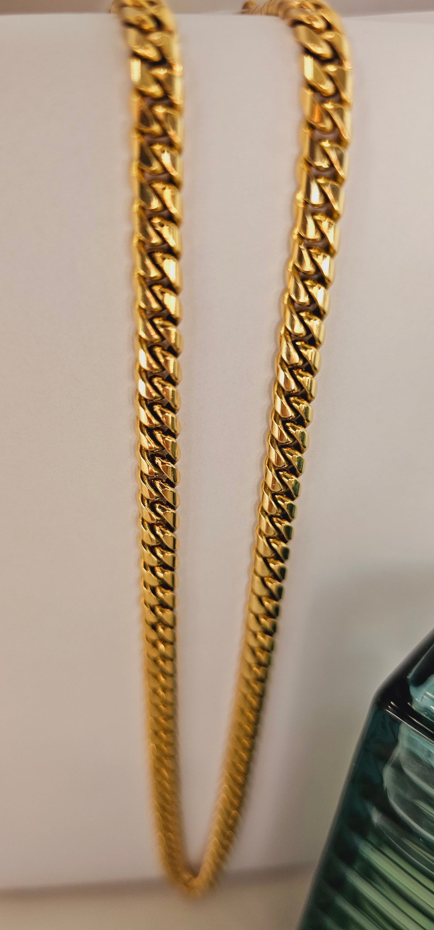 Men's Cuban chain 18k gold solid,26"