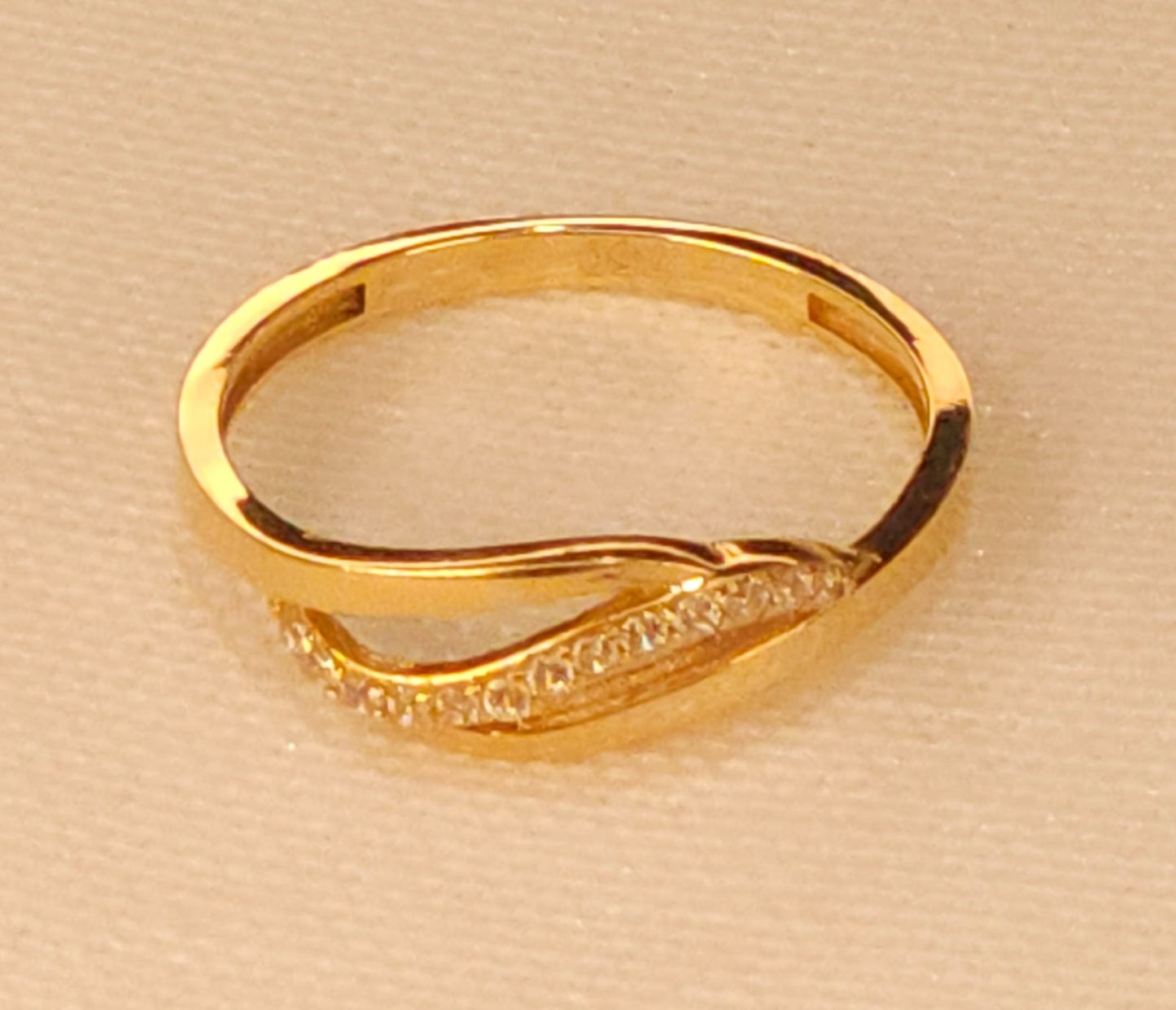 Gold Ring with Crystal Stones.