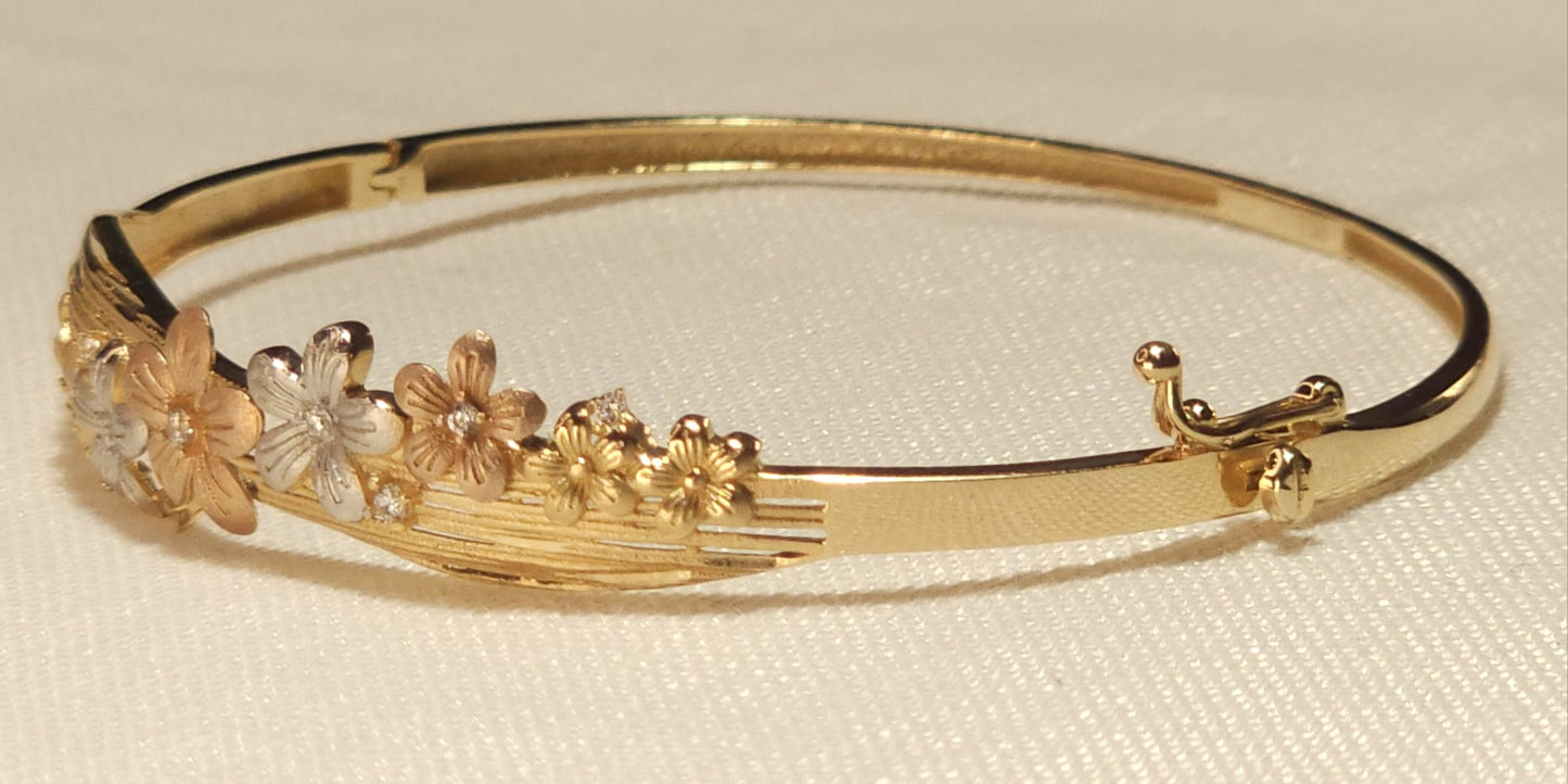 Bracelet Flowers 3 tones