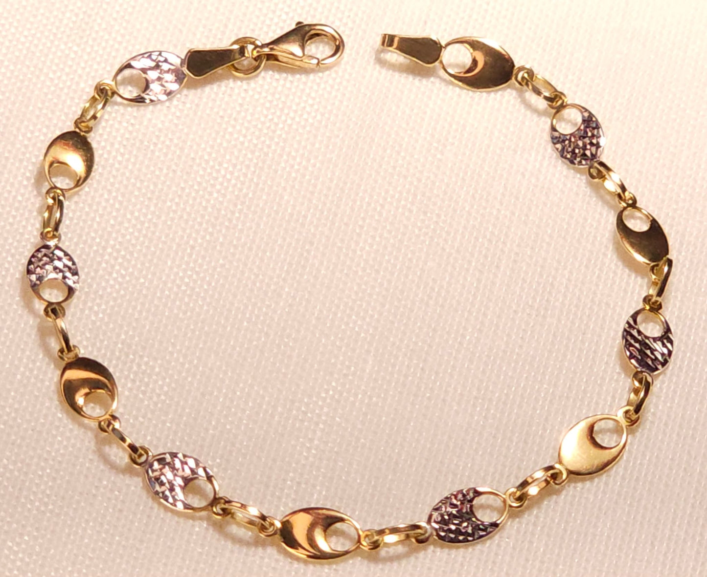 Bracelet Oro plana en 2 tonos.