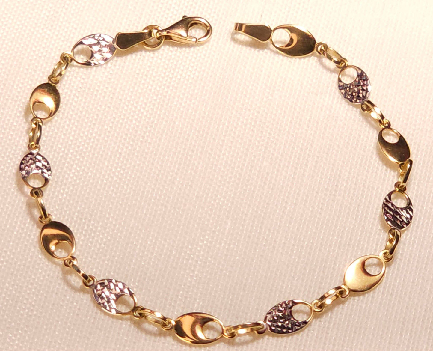 Bracelet Oro plana en 2 tonos.