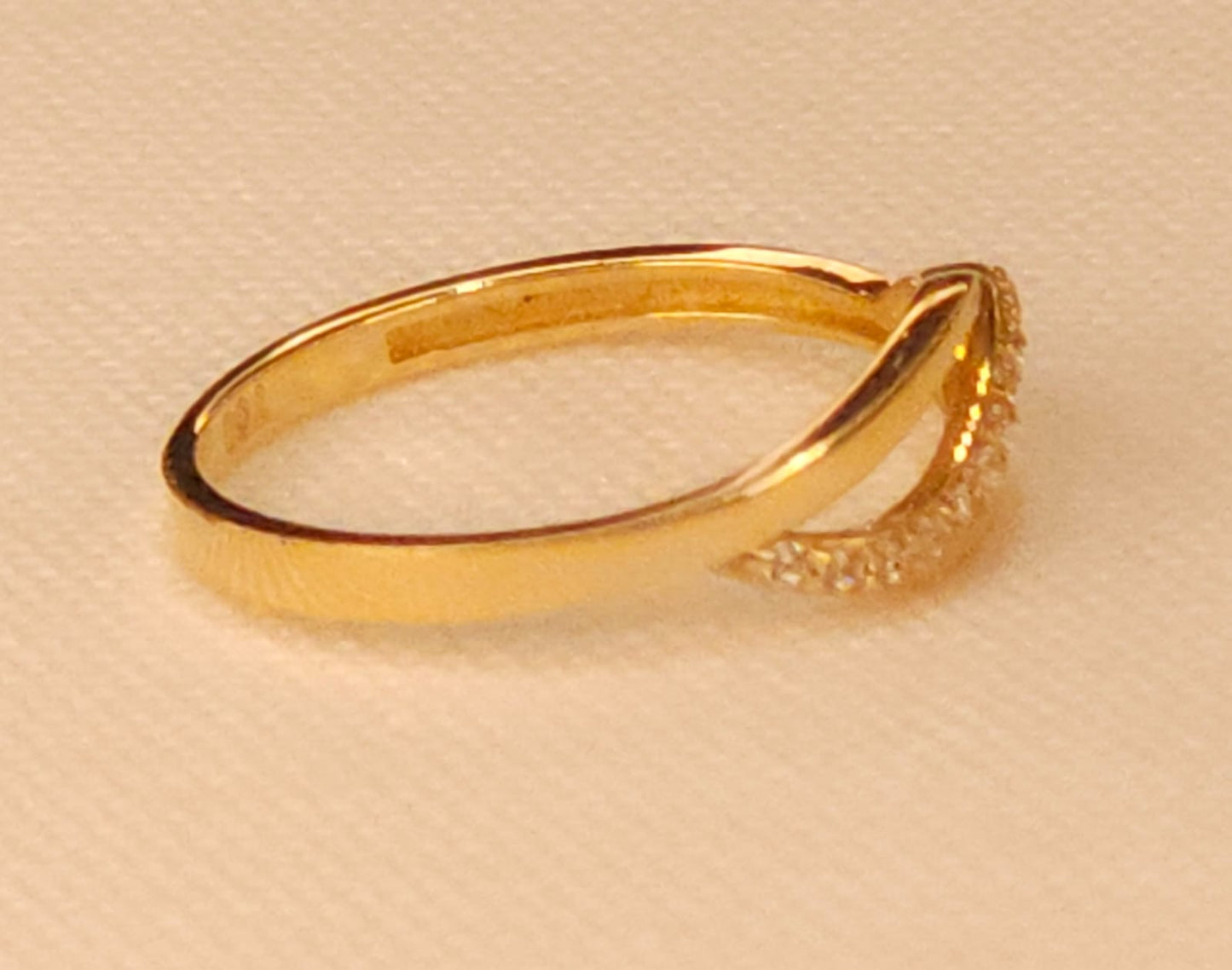 Gold Ring with Crystal Stones.