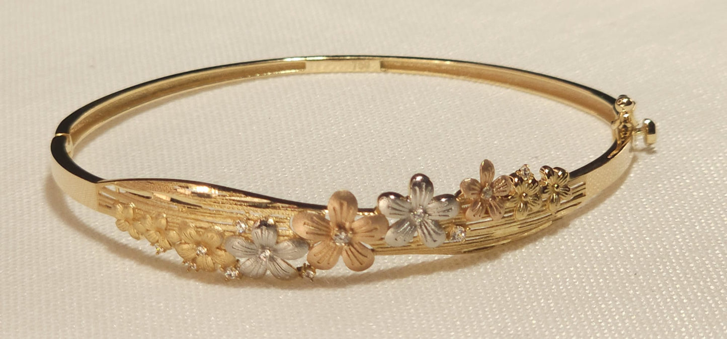 Bracelet Flowers 3 tones