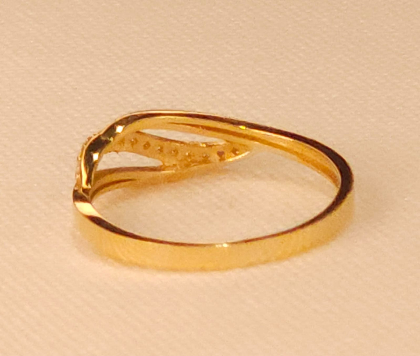 Gold Ring with Crystal Stones.