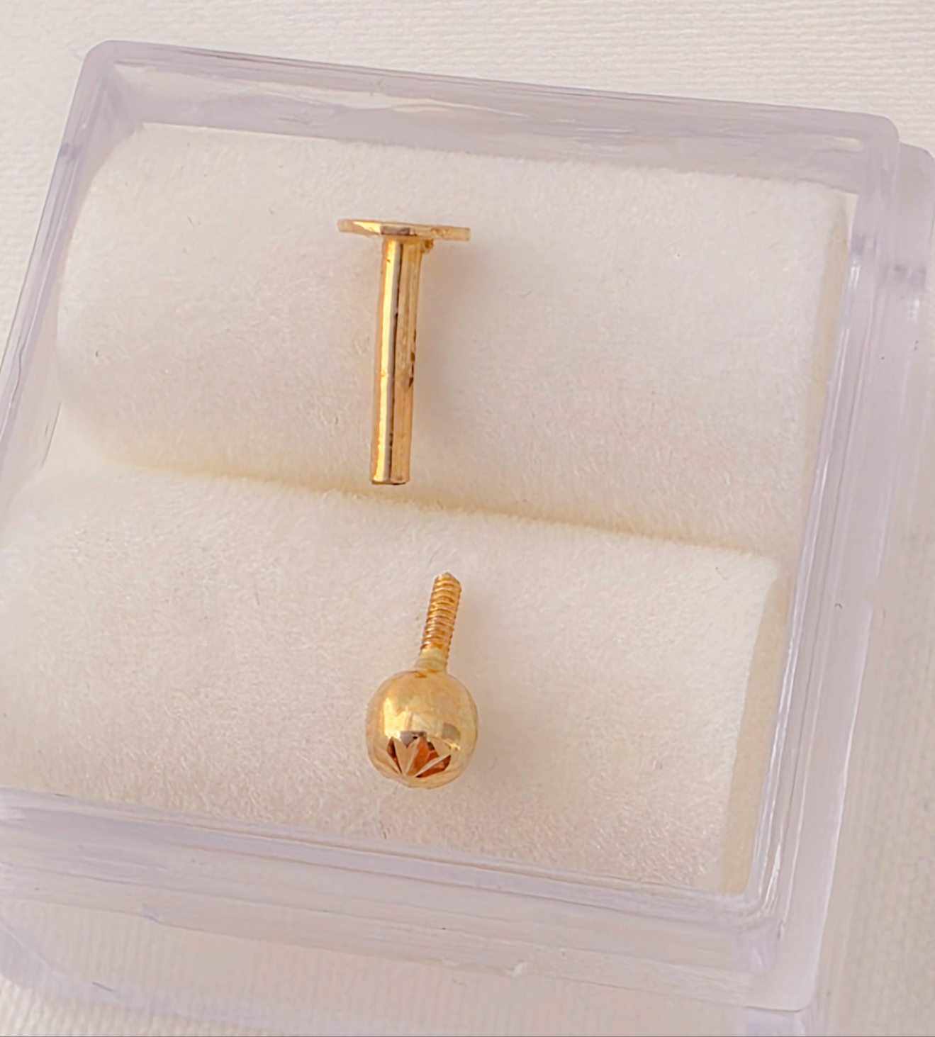 Piercing 14k gold, diamond cut ball cartilage