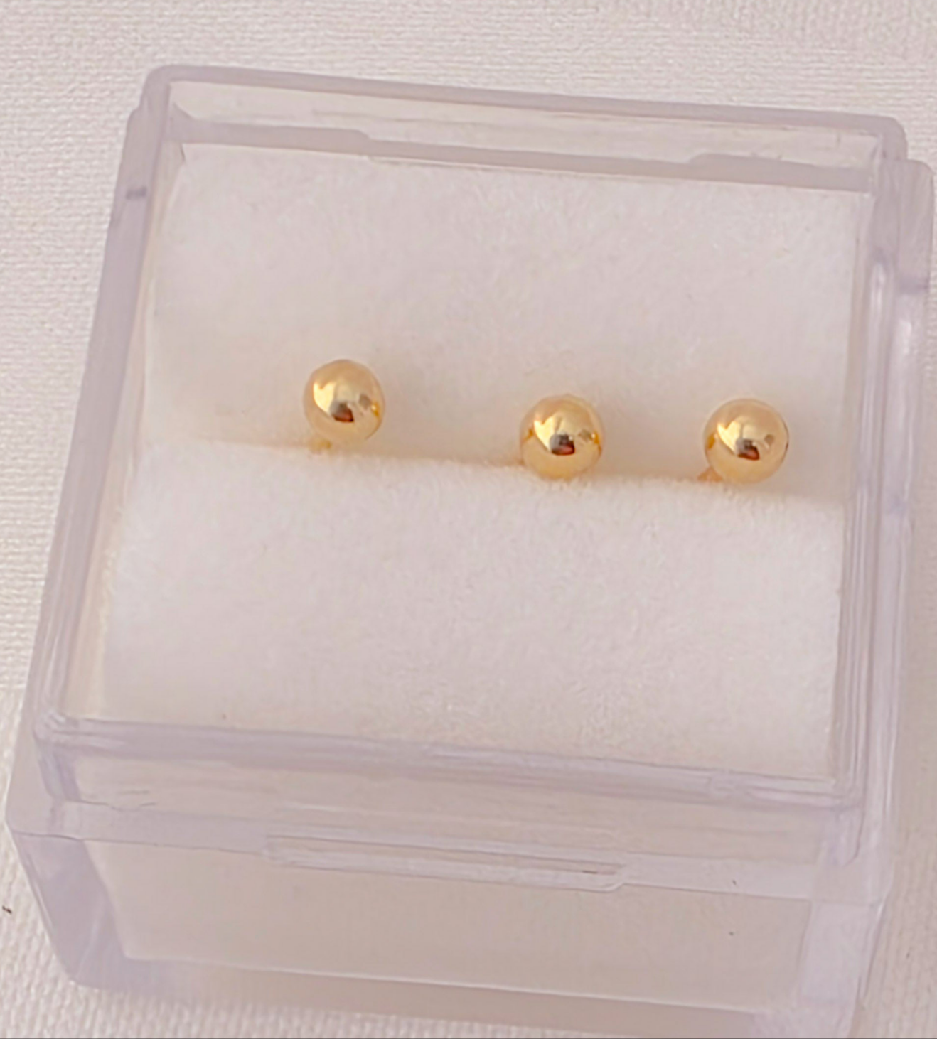 Piercing  14 gold, 2.5mm ball nose ring,ball backing