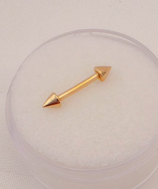 Arrow Eye brow piercing 14k gold
